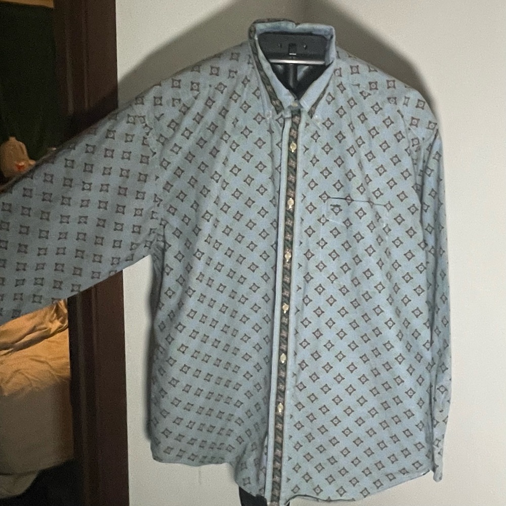 Tommy Hilfiger Long Sleeve Patterned Button Down Shirt Large